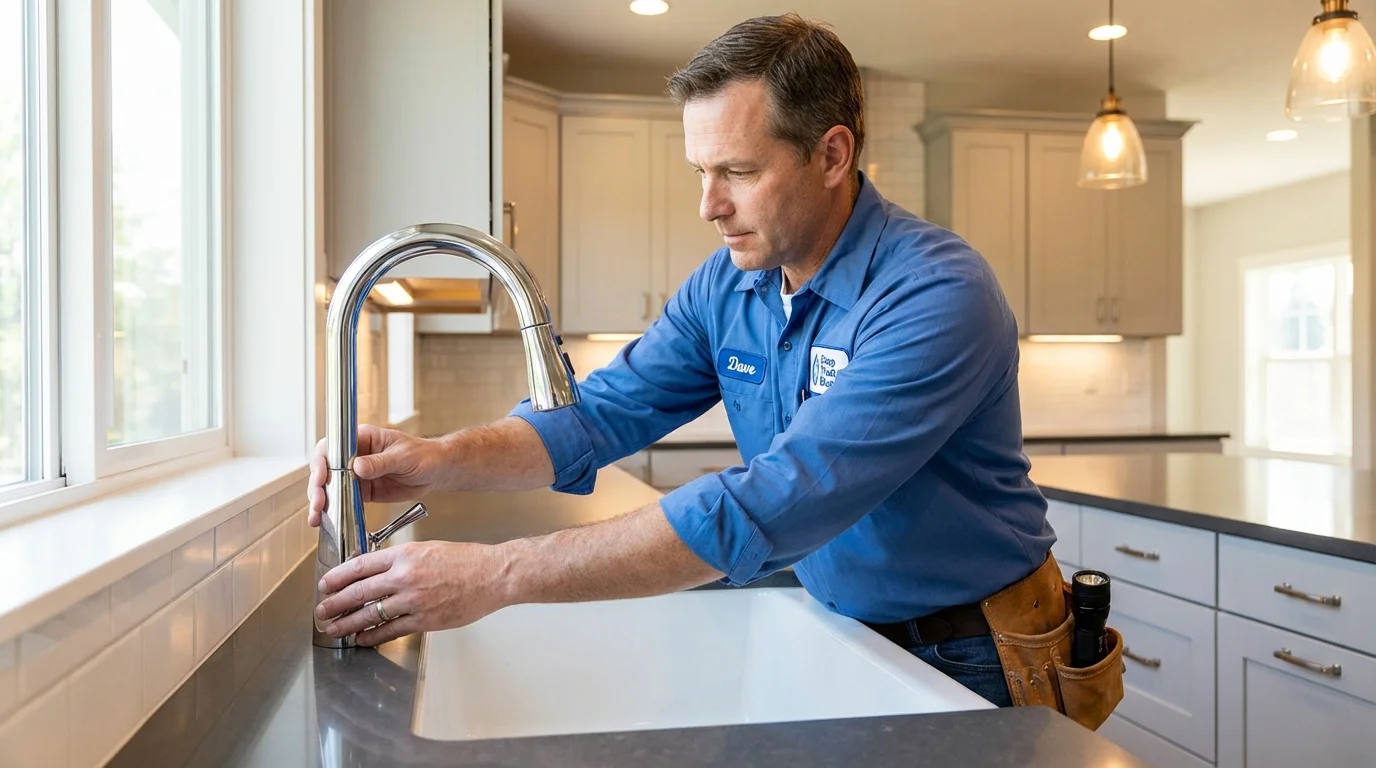 Kitchen faucet installation by Johns Plumbing LLC in Rayne