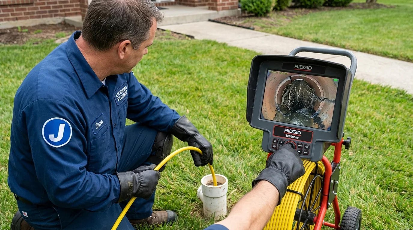 Sewer camera inspection being performed by Johns Plumbing LLC in Rayne